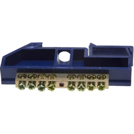 Шина СВЕТОЗАР нулевая на DIN-изоляторе, макс. ток 100А, 5,2мм, 8 полюсов 49807-08 купить в Нягани