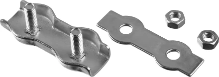 Зажим троса ЗУБР &quot;МАСТЕР&quot; двойной, оцинкованный, 4мм, 2 шт 304446-04 купить в Нягани