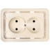 Розетка СВЕТОЗАР &quot;ГАММА&quot; двойная, цвет бежевый, 16А/~250В SV-54102-B купить в Нягани