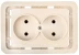 Розетка СВЕТОЗАР &quot;ГАММА&quot; двойная, цвет бежевый, 16А/~250В SV-54102-B купить в Нягани