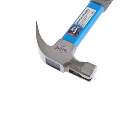 Молоток-гвоздодер 370г боек с магнитом фибергласовая обрезиненная рукоятка алюминиевая защита БАРС 10448 купить в Нягани