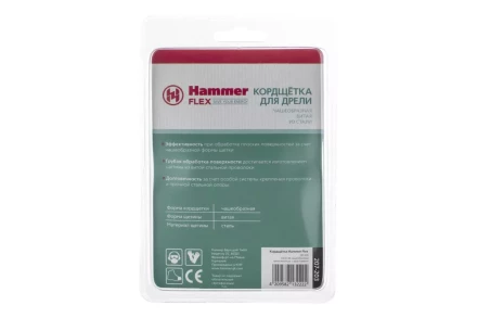 Кордщетка HAMMER чаша 63мм для дрели витая сталь (207-203) купить в Нягани