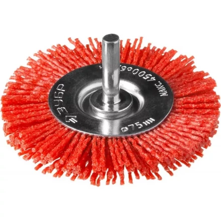 ЗУБР &quot;ПРОФЕССИОНАЛ&quot;. Щетка дисковая для дрели, нейлоновая проволока с абразивным покрытием, 75мм 35161-075_z02 купить в Нягани