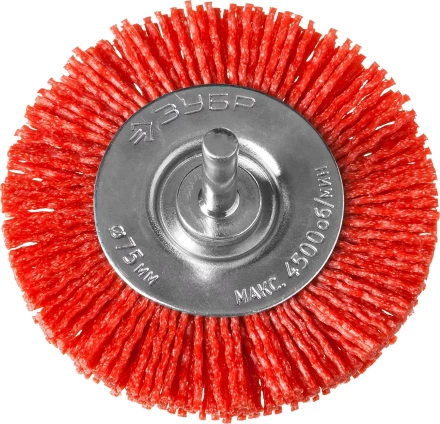 ЗУБР &quot;ПРОФЕССИОНАЛ&quot;. Щетка дисковая для дрели, нейлоновая проволока с абразивным покрытием, 75мм 35161-075_z02 купить в Нягани