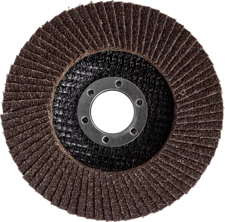 Круг шлифовальный ЗУБР &quot;ЭКСПЕРТ&quot; лепестковый торцевой, тип КЛТ 1, зерно-электрокорунд нормальный, P80, 115х22,2мм 36590-115-80 купить в Нягани