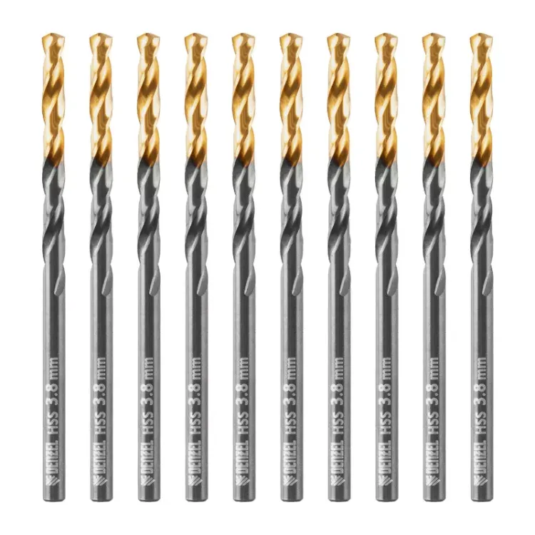 Сверло по металлу, 3,8 мм, HSS-Tin, Golden Tip, 10 шт. Denzel 717208 купить в Нягани
