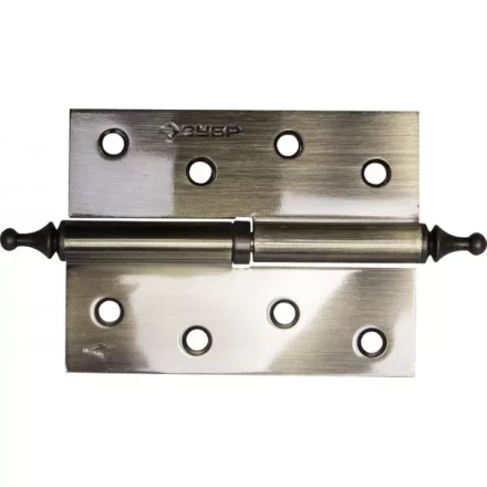 Петля дверная разъемная ЗУБР &quot;ЭКСПЕРТ&quot;, 1 подшипник, цвет ст. латунь (AB), левая, с крепежом, 100х75х2,5мм,2шт 37605-100-5L купить в Нягани