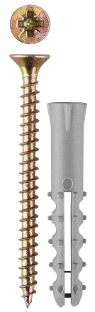 Дюбель ЗУБР &quot;МАСТЕР&quot; распорный полипропиленовый, тип &quot;Ёжик&quot;, в комплекте с шурупом, 6 х 30 / 3,5 х 40 мм, 15 шт 30661-06-30 купить в Нягани