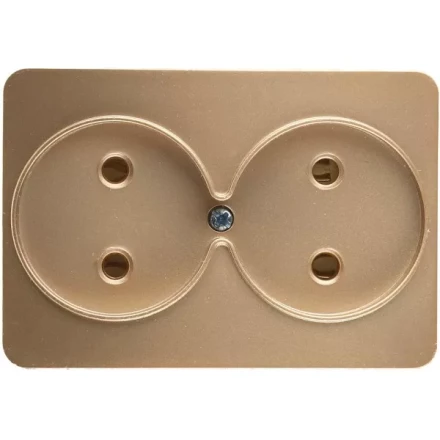 Розетка СВЕТОЗАР &quot;ГАММА&quot; без заземления, двойная, без вставки и рамки, цвет золотой металлик, 16А/~250В SV-54102-GM купить в Нягани