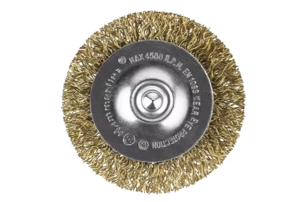 Кордщетка HAMMER плоская 50мм для дрели гофрированная латунированная сталь (207-205) купить в Нягани