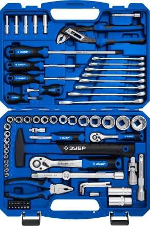 ЗУБР Универсал-76, 76 предм., (1/2+ 1/4), универсальный набор инструмента, Профессионал (27670-H76) купить в Нягани