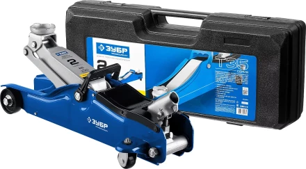 Домкрат гидравлический подкатной T35, 2т, 85-330мм, в кейсе, ЗУБР Профессионал 43056-2-K купить в Нягани