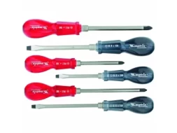 Набор ударных отверток 6штук PH1x75 PH2x100 PH3x150 SL5x75 SL6x100 SL8x150 CrV MATRIX 19113