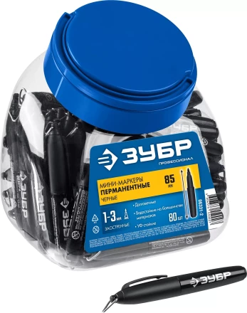 ЗУБР Мини черный, 1-3 мм, 80 шт, перманентный маркер (06331-2) купить в Нягани