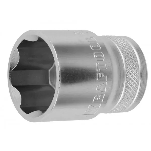 Торцовая головка KRAFTOOL "INDUSTRIE QUALITAT", Cr-V, SUPER-LOCK, хромосатинированная, 1/2", 22 мм 27801-22_z01 купить в Нягани