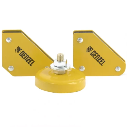 Набор из 2 магнитных сварочных фиксаторов и магнитной клеммы "масса" Denzel 97557 купить в Нягани