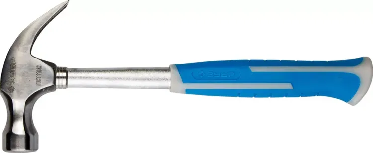 Молоток-гвоздодер ЗУБР цельнометаллический, с двухкомпонентной пластиковой рукояткой, 450г 20250-450_z01 купить в Нягани