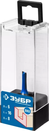 ЗУБР 6 x 16 мм, хвостовик 8 мм, фреза пазовая прямая, Профессионал (28753-6-16) купить в Нягани