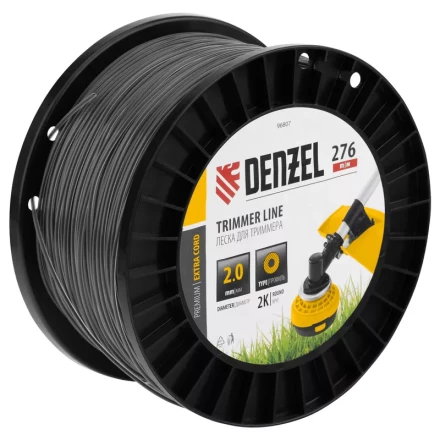 Леска для триммера двухкомпонентная круглая, 2,0мм х 276м, на DIN катушке EXTRA CORD// Denzel 96807 купить в Нягани
