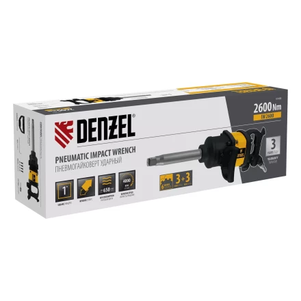 Ударный пневмогайковерт Denzel IW2600 57490, 1", 4000 об/мин, 2600 Нм купить в Нягани