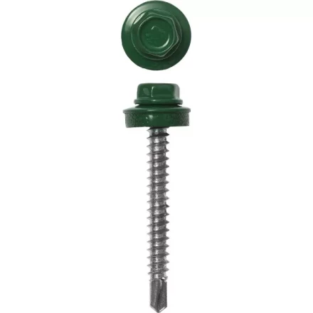 Саморезы ЗУБР окраш., RAL 6002 зелен. лист, для крепл. кров. матер. к дерев. обреш., 4.8x38мм, 300шт 4-300315-48-038-6002 купить в Нягани