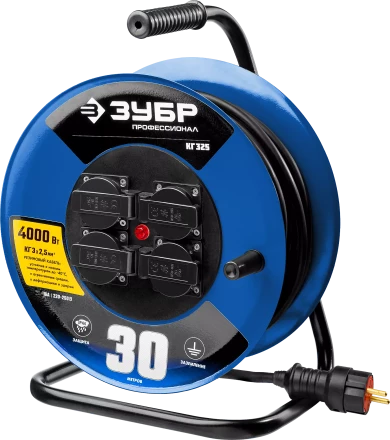 Профессиональные удлинители на стальной катушке КГ 325 силовые серия ПРОФЕССИОНАЛ купить в Нягани