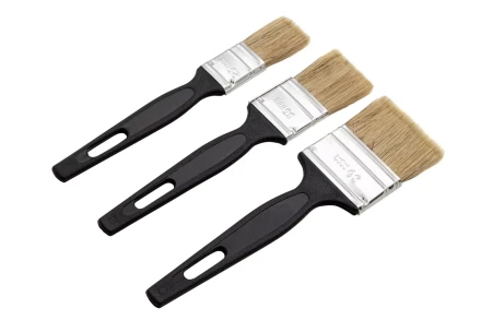 Набор кистей флейцевых 3 шт. (25 мм, 35 мм, 50 мм), натуральная щетина, пластиковая ручка Сибртех 82507 купить в Нягани