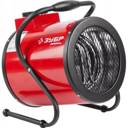 Пушка ЗУБР "МАСТЕР" "круглая" тепловая электрическая, гладкий нерж ТЭН, 3/1,5 кВт, 220В ЗТП-3000_М2