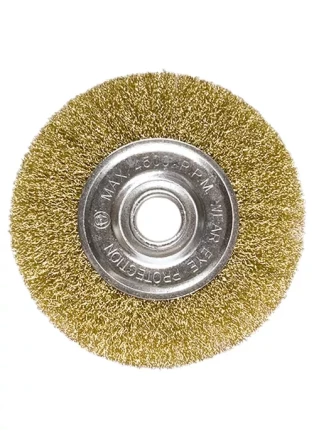 Щетка для УШМ, 200 мм, посадка 22,2 мм, плоская, латунированная витая проволока MATRIX 74668 купить в Нягани
