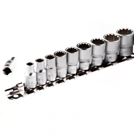 Набор универсальных торцевых головок 1/4 SpLine CrV 10 шт 4-13 мм Stels 13643 купить в Нягани