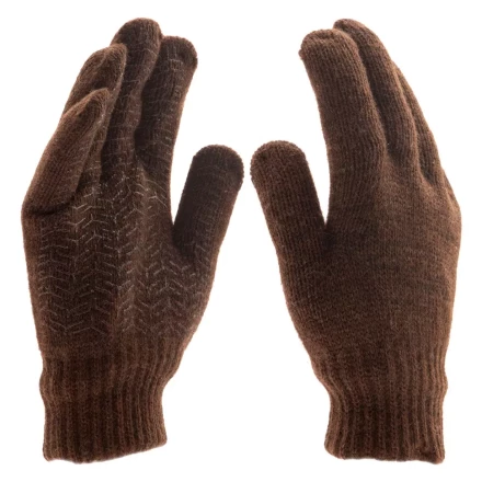 Перчатки трикотажные, двойные, верблюжья и овечья шерсть, ПВХ покрытие, Россия, Сибртех 68635 купить в Нягани