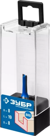 ЗУБР 8 x 19 мм, хвостовик 8 мм, фреза пазовая прямая, Профессионал (28753-8-19) купить в Нягани