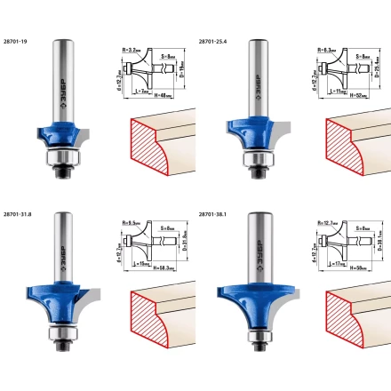 ЗУБР 4 шт, набор профильных фрез по дереву, Профессионал (28795-H4-2) купить в Нягани