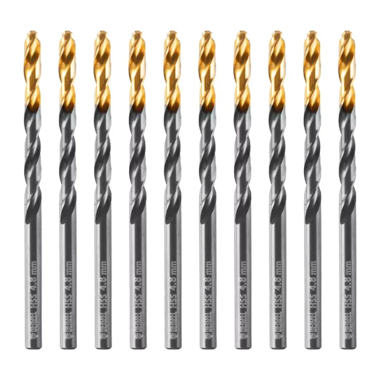 Сверло по металлу, 4,8 мм, HSS-Tin, Golden Tip, 10 шт. Denzel 717212 купить в Нягани