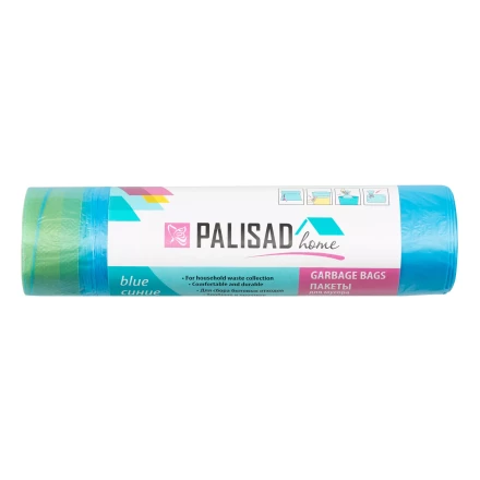 Пакеты для мусора с завязками 35 л x 15 шт. синие, Home Palisad 927155 купить в Нягани