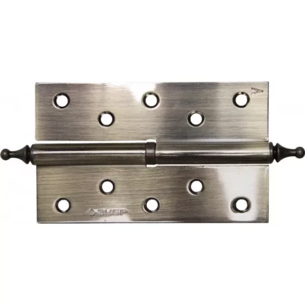 Петля дверная разъемная ЗУБР &quot;ЭКСПЕРТ&quot;, 1 подшипник, цвет ст. латунь (AB), левая, с крепежом, 125х75х2,5мм,2шт 37605-125-5L купить в Нягани