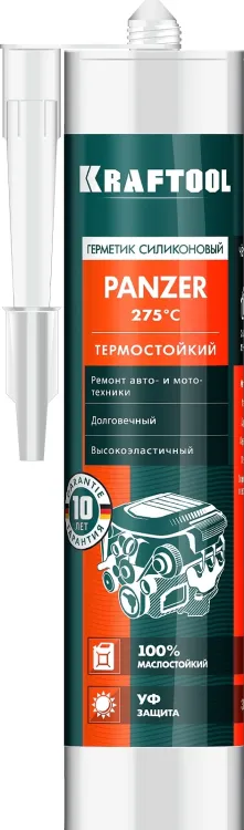 Герметик силиконовый KRAFTOOL красный, температуростойкий (от -62 С до 275 С), 300мл 41259-4 купить в Нягани