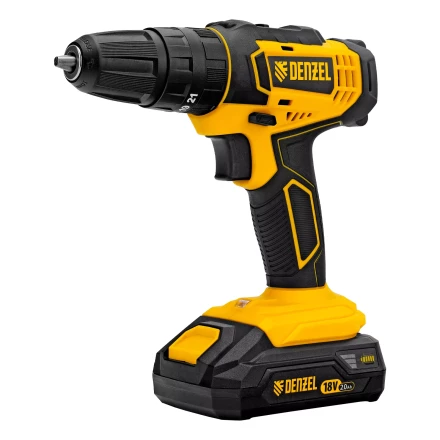 Дрель-шуруповерт аккумуляторная ударная Denzel CID-18-02BM, Li-Ion, 18 В, 2 акк. 26135 купить в Нягани