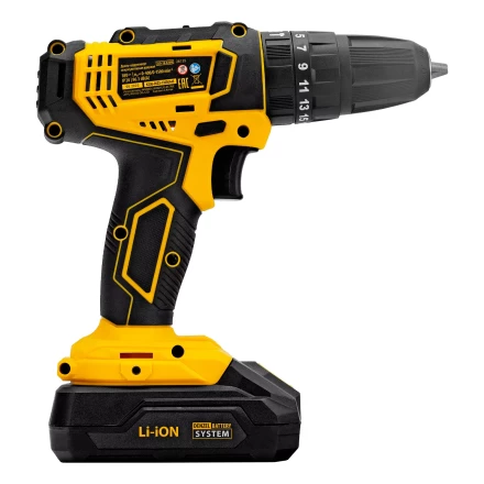 Дрель-шуруповерт аккумуляторная ударная Denzel CID-18-02BM, Li-Ion, 18 В, 2 акк. 26135 купить в Нягани