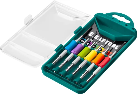 Набор Precision-6: часовые отвертки для особо точных работ, металлическая рукоятка с противоскользящей накладкой, жало из специальной стали SNCM8660. 25679 купить в Нягани