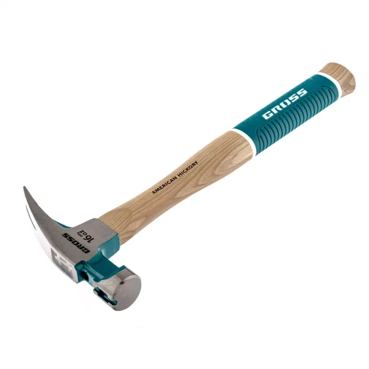 Молоток-гвоздодер с магнитом GROSS AMERICAN HICKORY 450 г угол 45 обрезиненная рукоятка 10415 купить в Нягани
