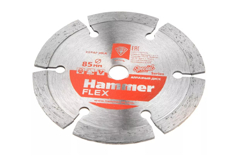 Круг алмазный HAMMER 206-236  Ф10х85мм сегментый по кирпичу купить в Нягани