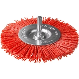 ЗУБР "ПРОФЕССИОНАЛ". Щетка дисковая для дрели, нейлоновая проволока с абразивным покрытием, 100мм 35161-100_z02