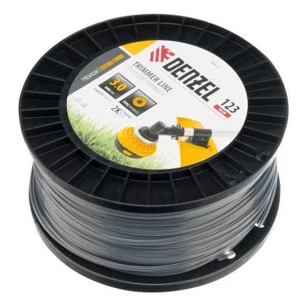 Леска для триммера двухкомпонентная круглая, 3,0мм х 123м, на DIN катушке EXTRA CORD// Denzel 96810 купить в Нягани