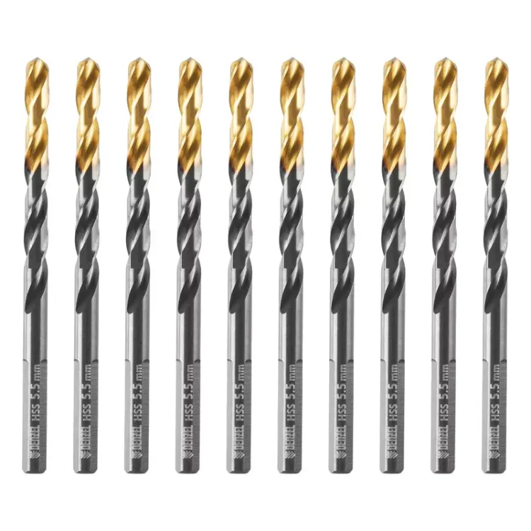 Сверло по металлу, 5,5 мм, HSS-Tin, Golden Tip, 10 шт. Denzel 717214 купить в Нягани