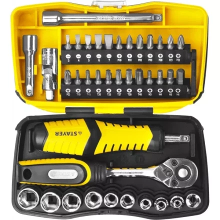 Набор STAYER &quot;PROFESSIONAL&quot;: Биты и торцовые головки с трещеткой и воротком, 39 предметов 25135-H39 купить в Нягани