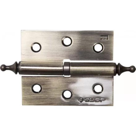 Петля дверная разъемная ЗУБР &quot;ЭКСПЕРТ&quot;, 1 подшипник, цвет ст. латунь (AB), правая, с крепежом, 75х63х2,5мм,2шт 37605-075-5R купить в Нягани