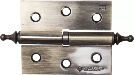 Петля дверная разъемная ЗУБР &quot;ЭКСПЕРТ&quot;, 1 подшипник, цвет ст. латунь (AB), правая, с крепежом, 75х63х2,5мм,2шт 37605-075-5R купить в Нягани