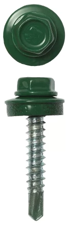 Саморезы ЗУБР &quot;ПРОФЕССИОНАЛ&quot; окраш., RAL 6002 зелен. лист, для крепл. кров. матер. к дерев. обреш., 4.8x29мм, 400шт 4-300315-48-029-6002 купить в Нягани