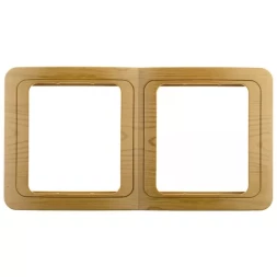 Панель СВЕТОЗАР "ГАММА" накладная, вертикальная, цвет ольха, 2 гнезда SV-54147-A